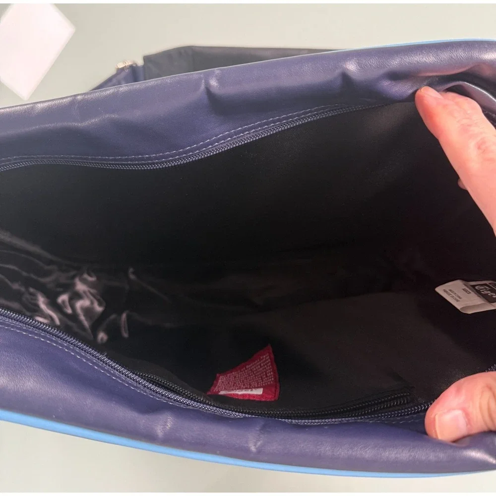 Onitsuka Tiger Messenger Bag Navy Blue/Light Blue Trim Made By ASICS - Large